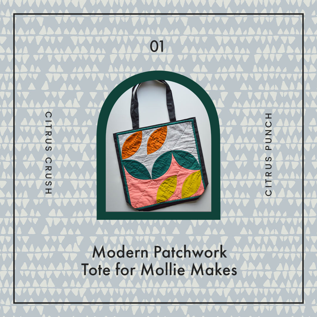 Citrus Crush Modern Patchwork Tote Craft for Mollie Makes