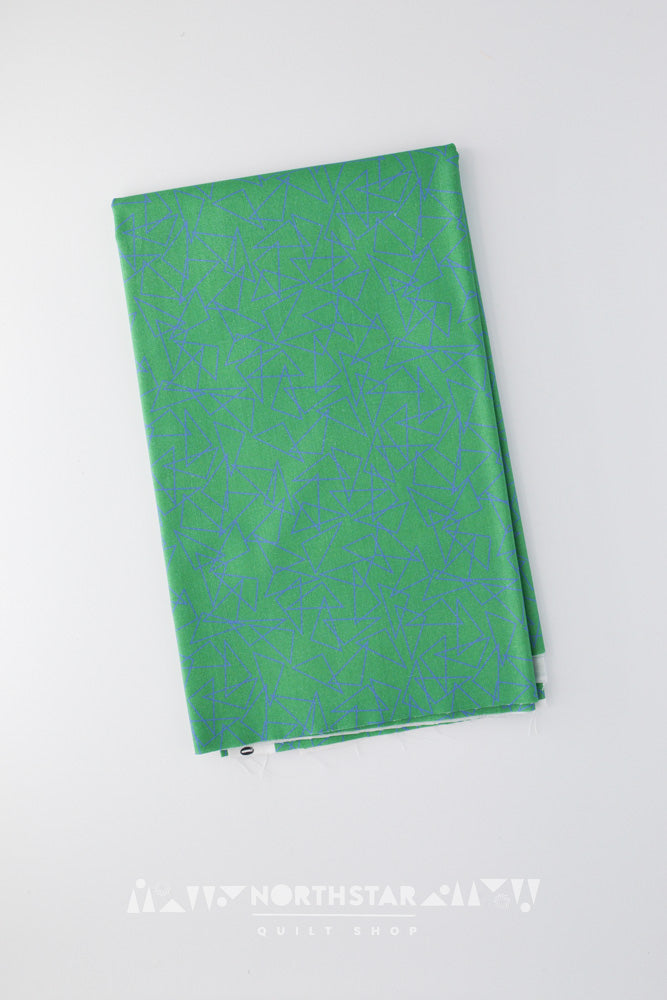 Triangles in Fern Green | Wax and Wane Studio Quilting Cotton Yardage