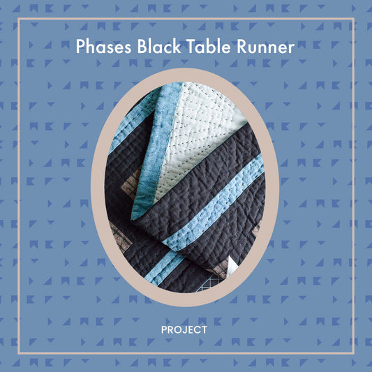 Phases Black Table Runner
