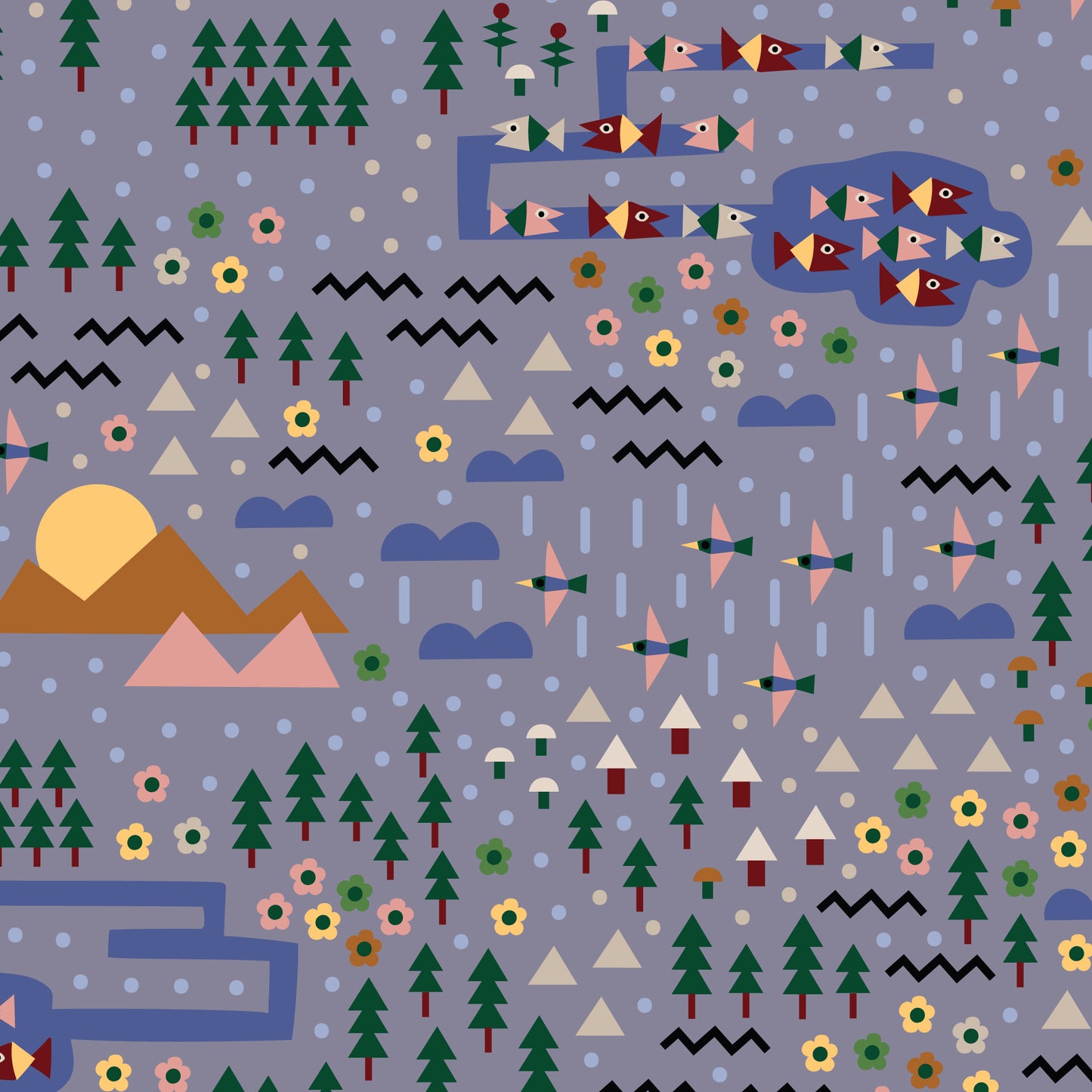 Over the River and Through the Woods | Cloud9 Fabrics Quilting Cotton Yardage Organic Cotton