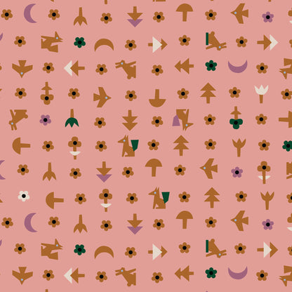 Free Bird Pink | Cloud9 Fabrics Quilting Cotton Yardage Organic Cotton