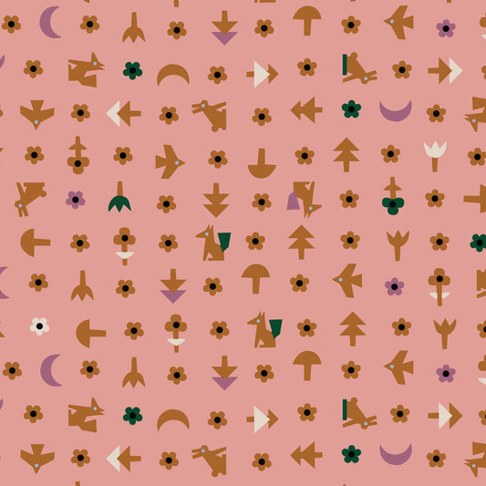Free Bird Pink | Cloud9 Fabrics Quilting Cotton Yardage Organic Cotton
