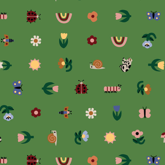 Tulip Creatures | Cloud9 Fabrics Quilting Cotton Yardage Organic Cotton