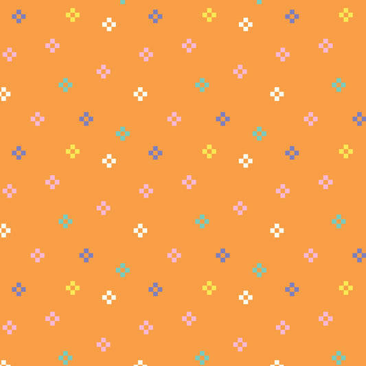 Cosmic Confetti Orange | Cloud9 Fabrics Quilting Cotton Yardage Organic Cotton