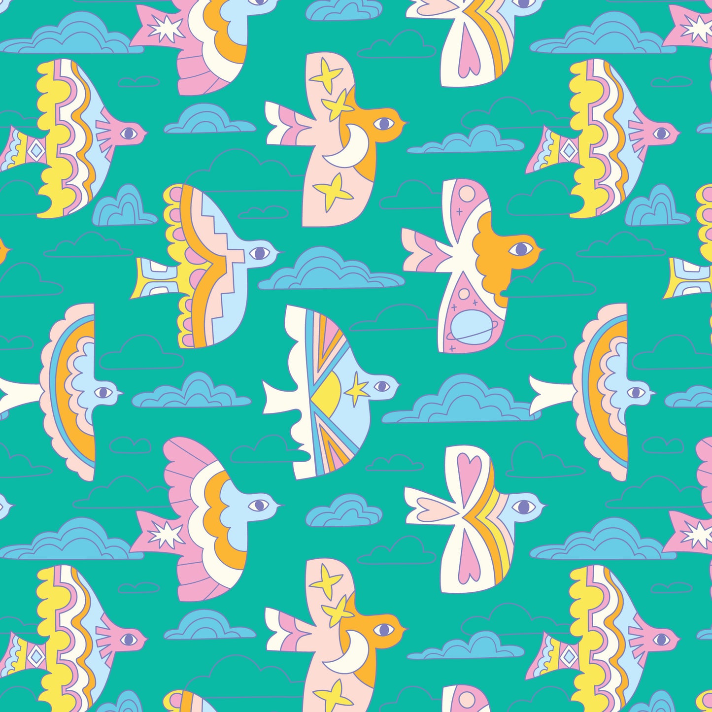 Sky Parade | Cloud9 Fabrics Quilting Cotton Yardage Organic Cotton