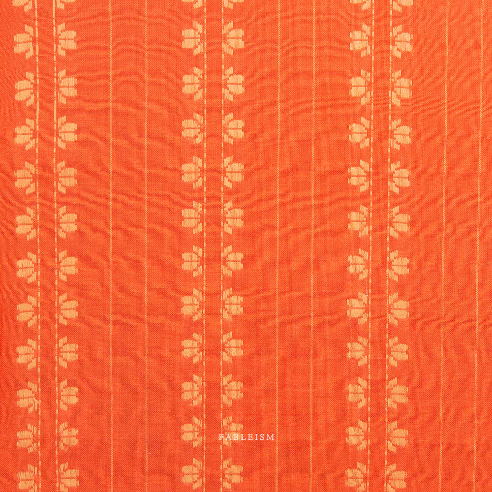 Fableism Fine and Dandy – Deco Stripe in Firecracker Cotton Woven Fabric