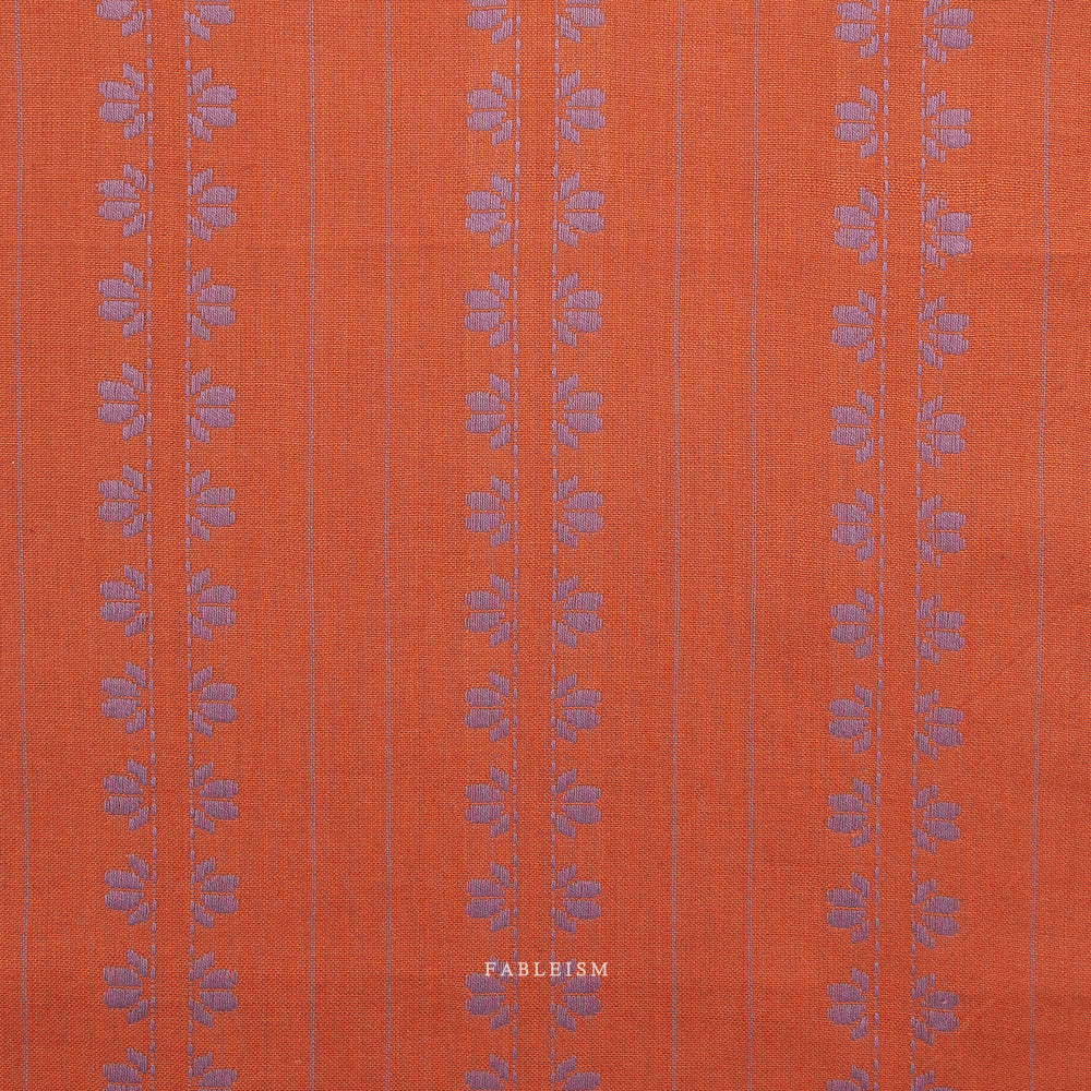 Fableism Fine and Dandy – Deco Stripe in Spice Cotton Woven Fabric