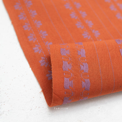 Fableism Fine and Dandy – Deco Stripe in Spice Cotton Woven Fabric