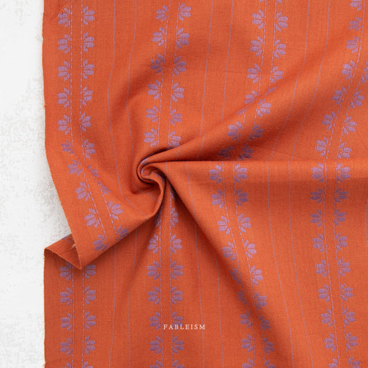 Fableism Fine and Dandy – Deco Stripe in Spice Cotton Woven Fabric