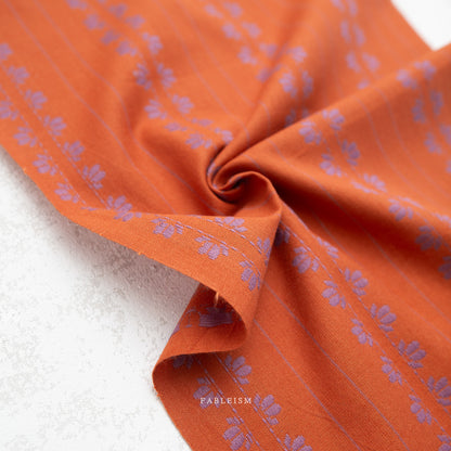 Fableism Fine and Dandy – Deco Stripe in Spice Cotton Woven Fabric