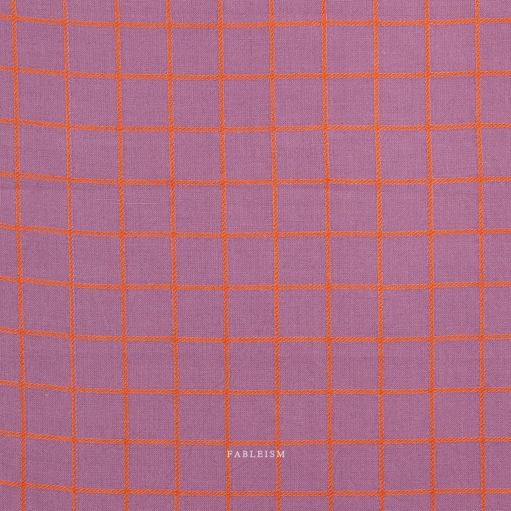 Fableism Fine and Dandy – Trellis in Plum Cotton Woven Fabric