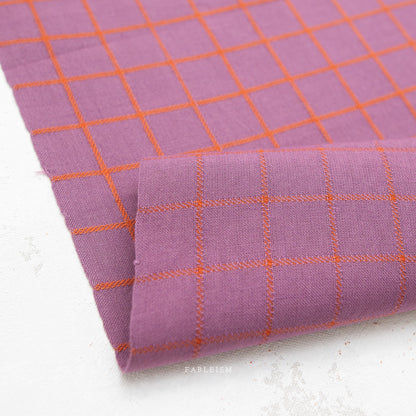 Fableism Fine and Dandy – Trellis in Plum Cotton Woven Fabric