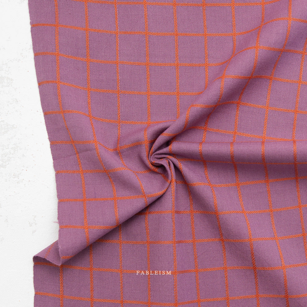 Fableism Fine and Dandy – Trellis in Plum Cotton Woven Fabric