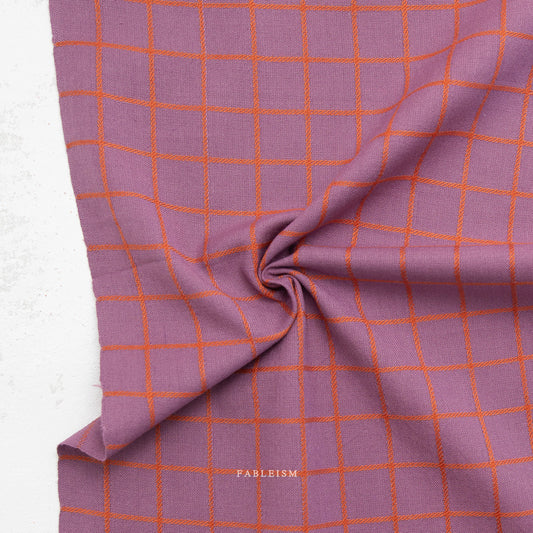 Fableism Fine and Dandy – Trellis in Plum Cotton Woven Fabric