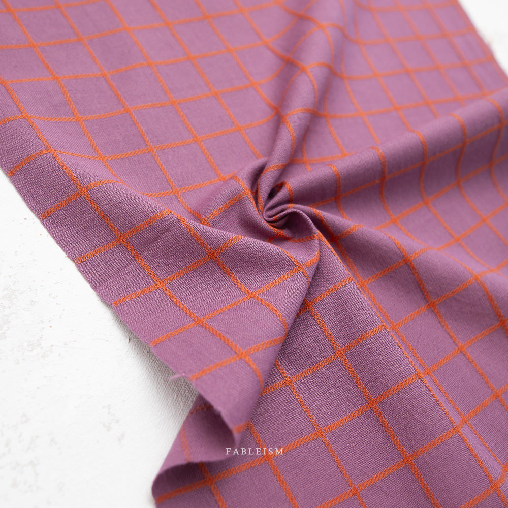 Fableism Fine and Dandy – Trellis in Plum Cotton Woven Fabric