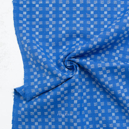 Fableism Fine and Dandy – Basket Weave in Bright Blue Cotton Woven Fabric