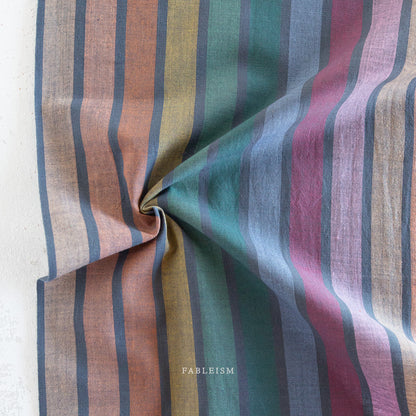 Wide Stripe Dark Rainbow | Fableism Supply Co Cotton Quilting Yardage
