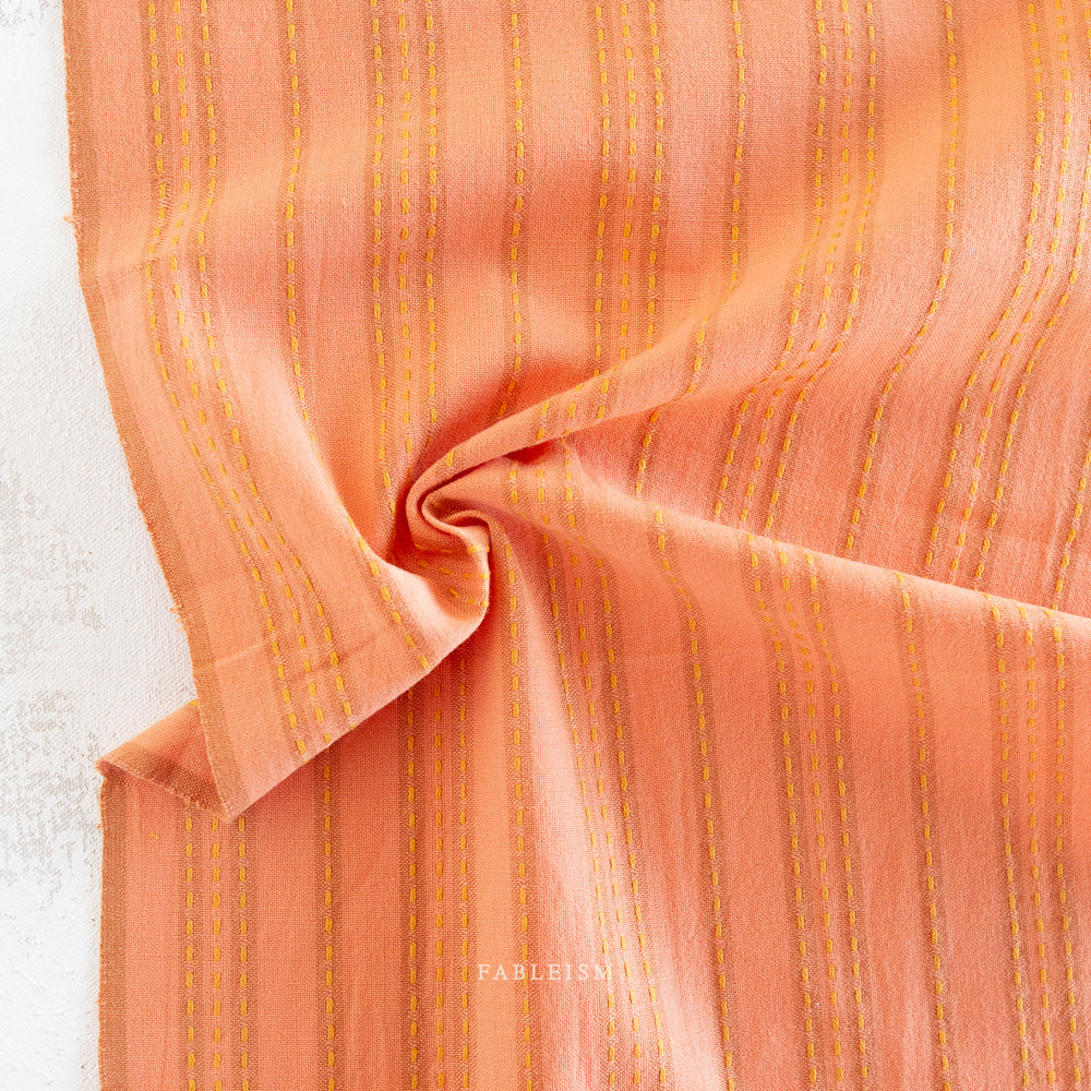 Stitch Stripe Ginger | Fableism Supply Co Cotton Quilting Yardage