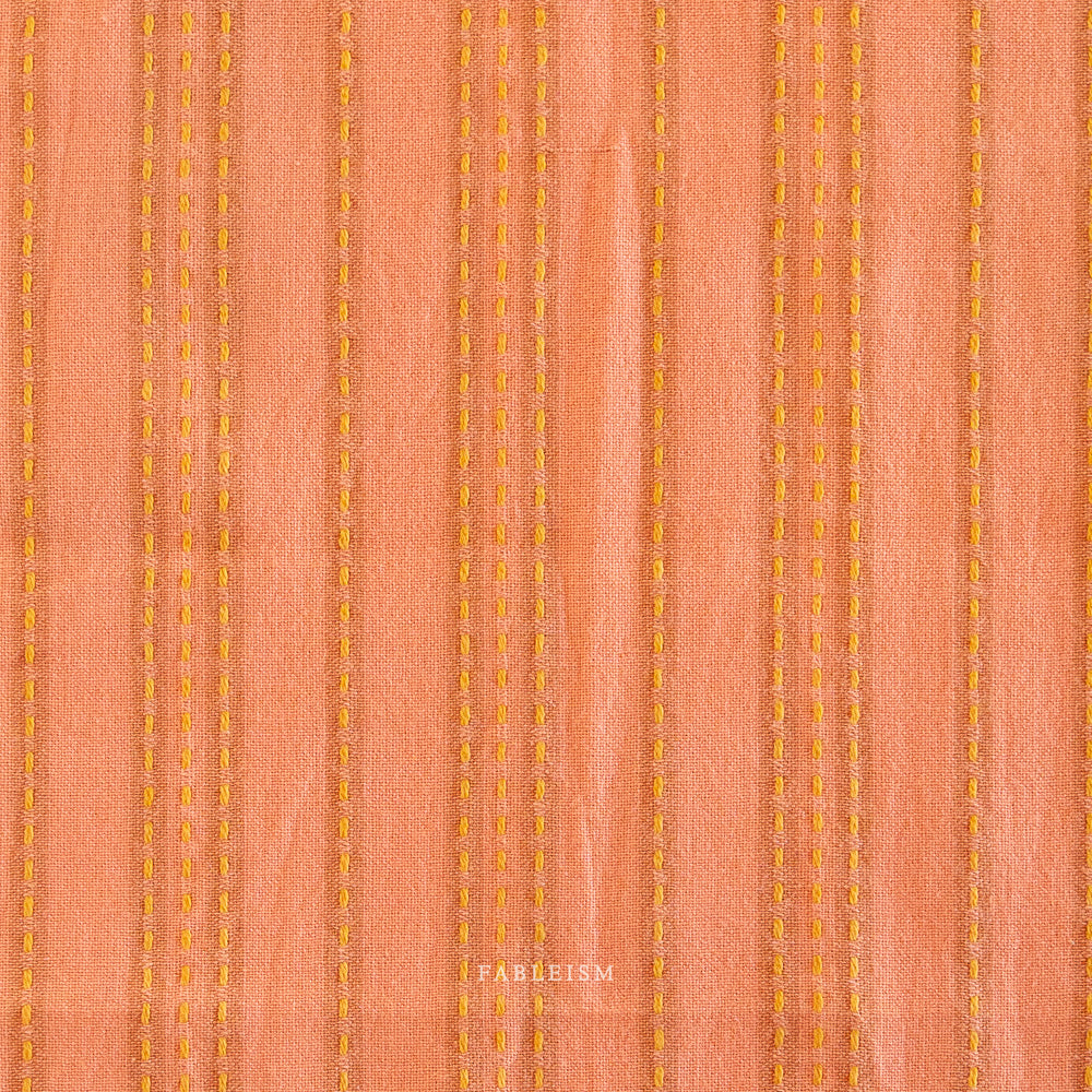 Stitch Stripe Ginger | Fableism Supply Co Cotton Quilting Yardage