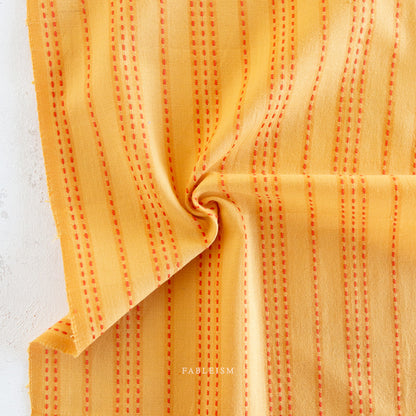 Stitch Stripe Turmeric | Fableism Supply Co Cotton Quilting Yardage