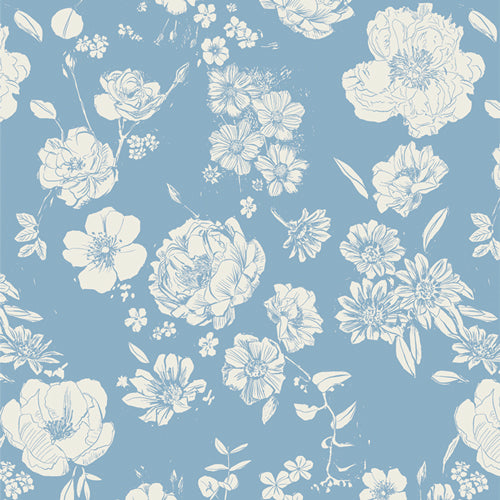Flowers for Mom Porcelain | Art Gallery Fabrics Quilting Cotton Yardage