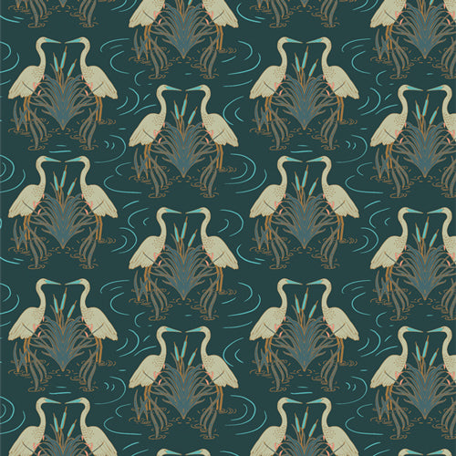 Egret Dance Twilight | Art Gallery Fabrics Quilting Cotton Yardage