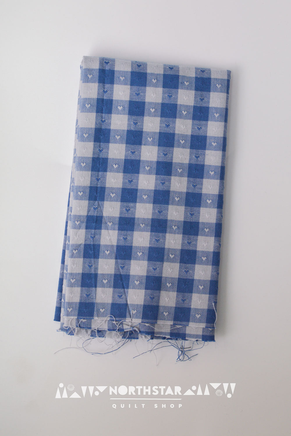 Alice Blue Gingham Hearts | Fableism Supply Co Woven Cotton Quilting Yardage 55" Wide