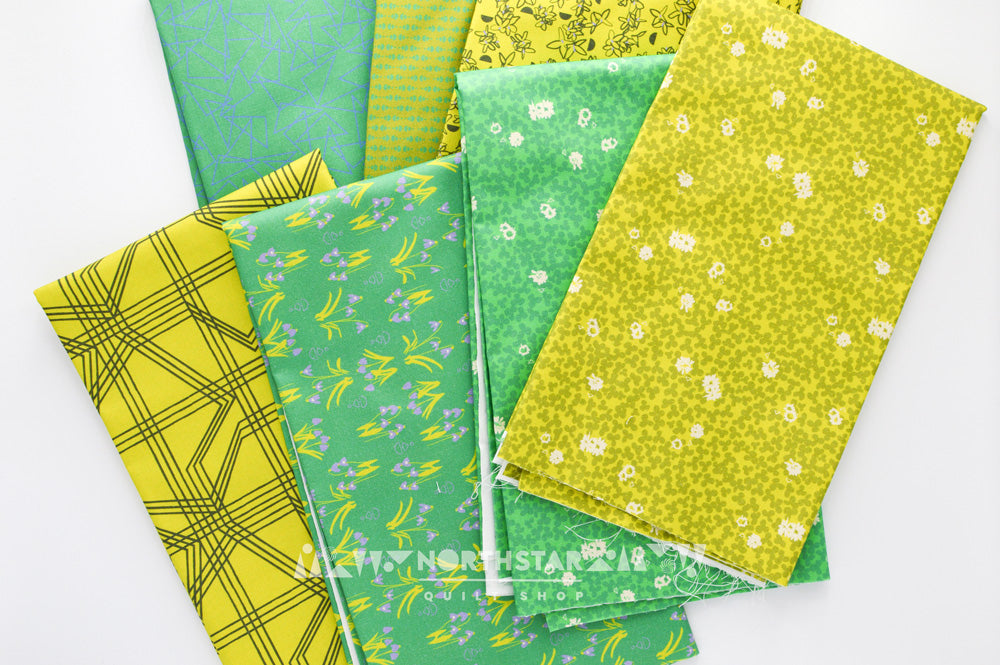 Sings of Spring in Green Mini Collection | Wax and Wane Studio Cotton Quilting Bundle