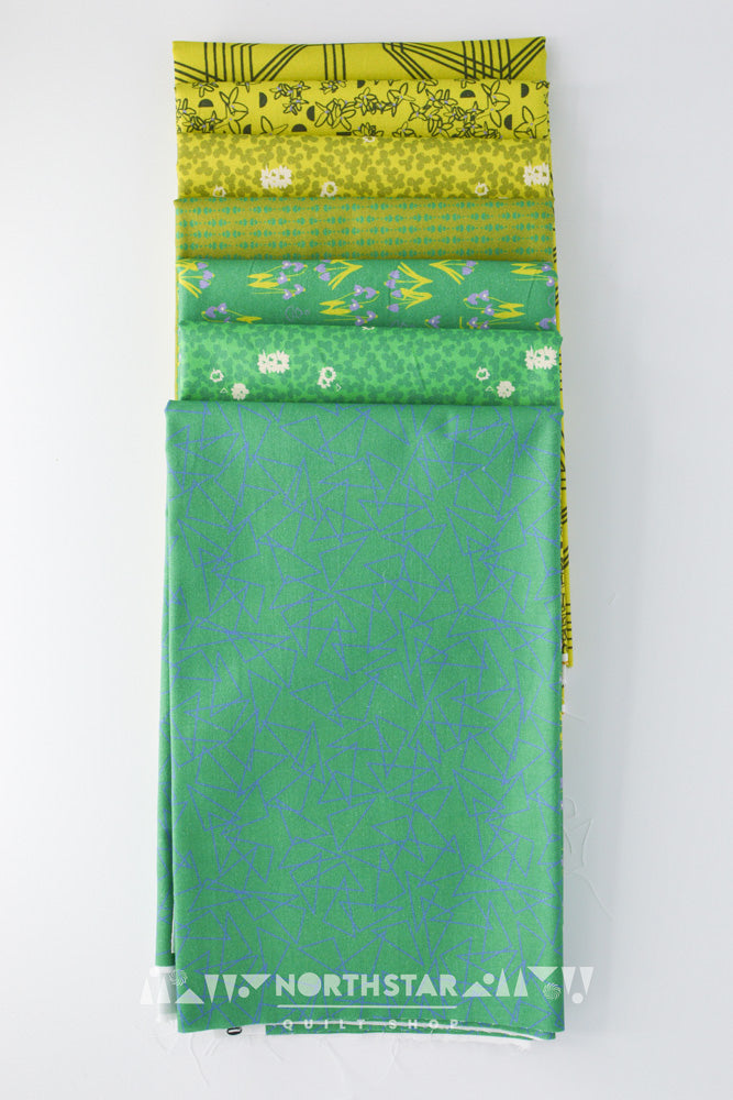 Sings of Spring in Green Mini Collection | Wax and Wane Studio Cotton Quilting Bundle