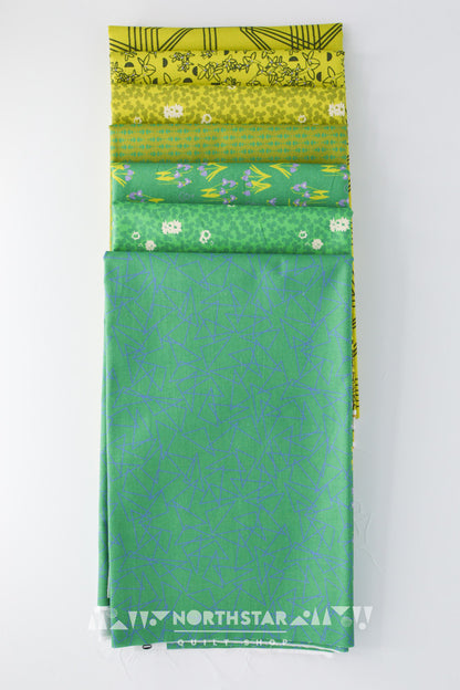 Sings of Spring in Green Mini Collection | Wax and Wane Studio Cotton Quilting Bundle