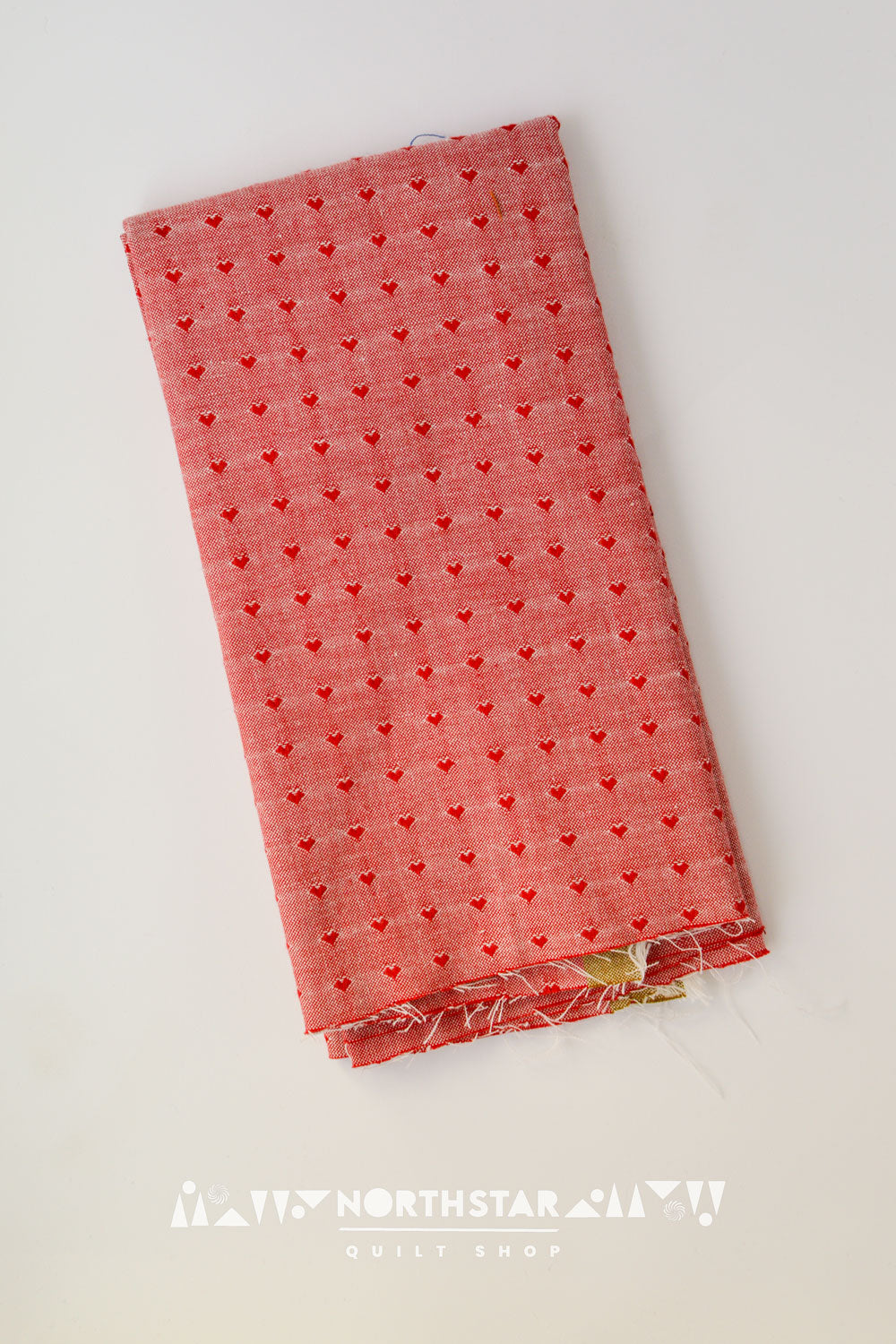 Cherry Dobby Hearts | Fableism Supply Co Woven Cotton Quilting Yardage 55" Wide