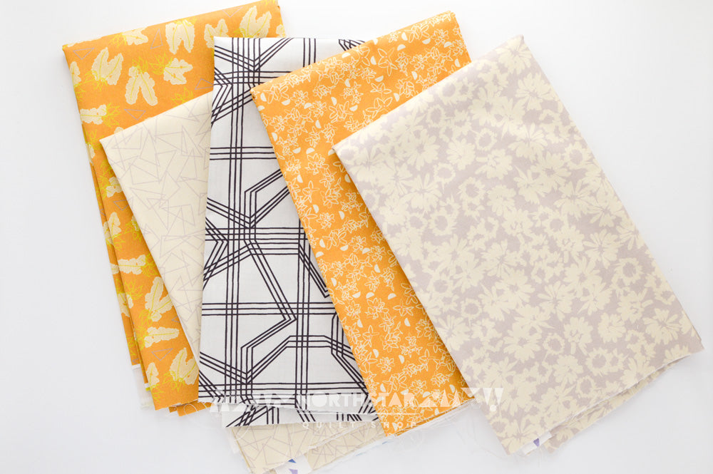 Sings of Spring in Ochre Mini Collection | Wax and Wane Studio Cotton Quilting Bundle