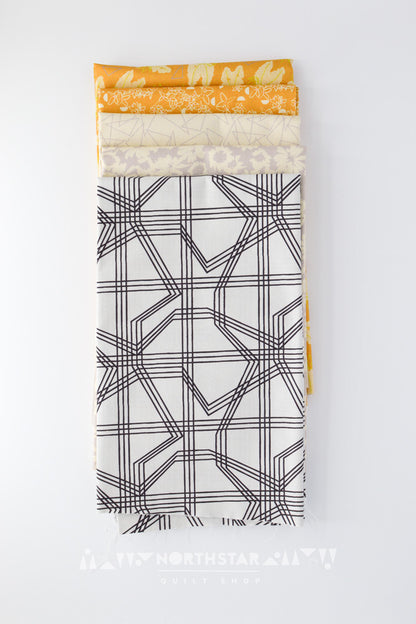 Sings of Spring in Ochre Mini Collection | Wax and Wane Studio Cotton Quilting Bundle