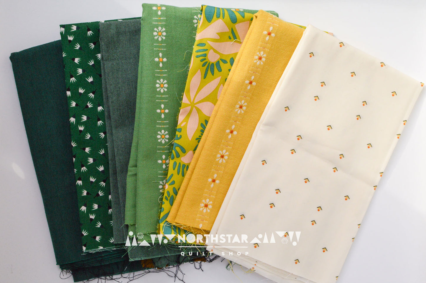 Greens & Yellow Bundle | North Star Quilt Shop Curated Cotton Quilting Bundle