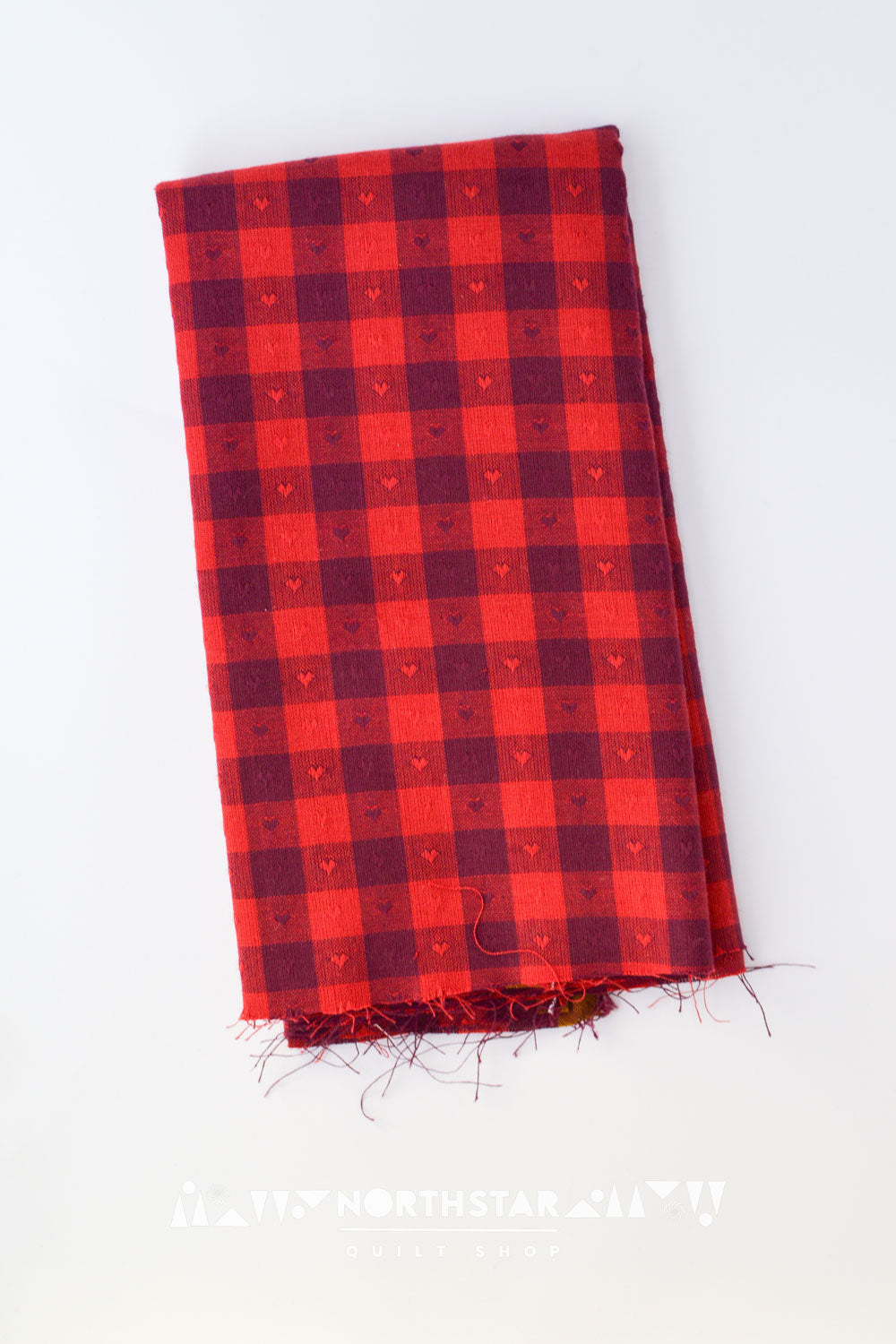 Maraschino Gingham Hearts | Fableism Supply Co Woven Cotton Quilting Yardage 55" Wide