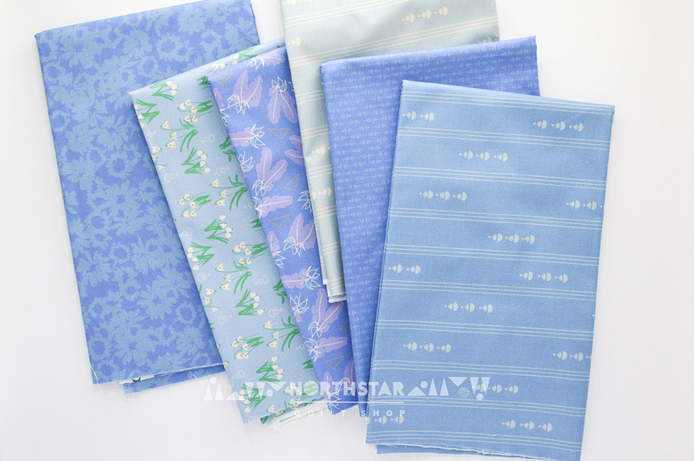 Sings of Spring in Blue Mini Collection | Wax and Wane Studio Cotton Quilting Bundle
