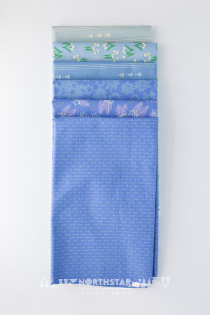 Sings of Spring in Blue Mini Collection | Wax and Wane Studio Cotton Quilting Bundle