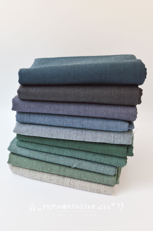 Nocturne Chambray in Cools Mini Collection | Fableism Supply Co Bamboo-Cotton Quilting Bundle