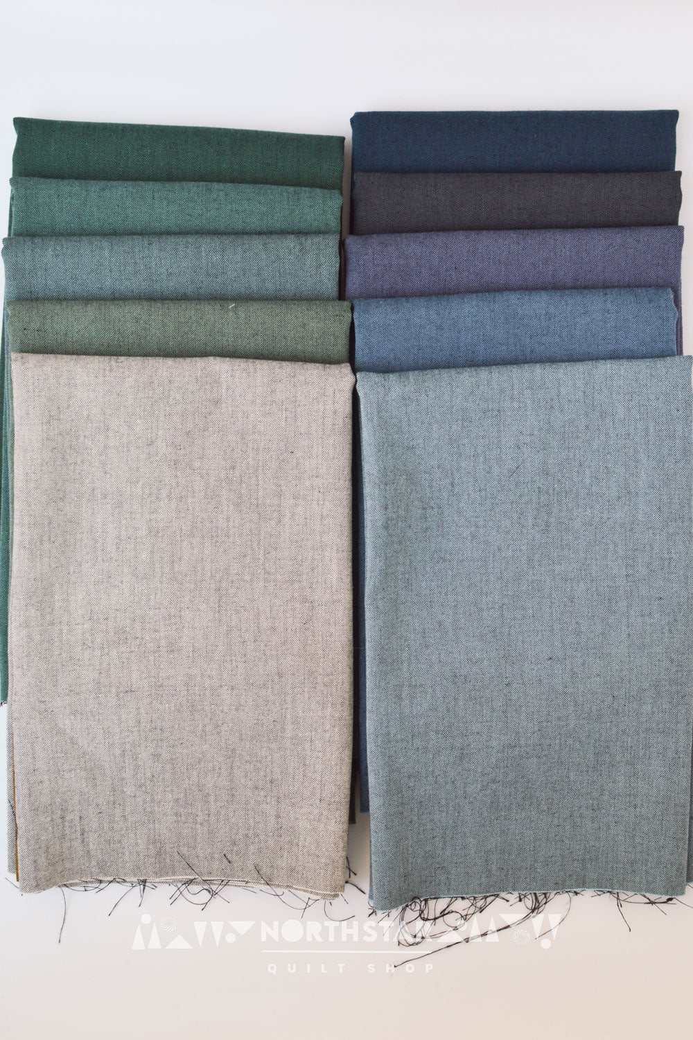 Nocturne Chambray in Cools Mini Collection | Fableism Supply Co Bamboo-Cotton Quilting Bundle