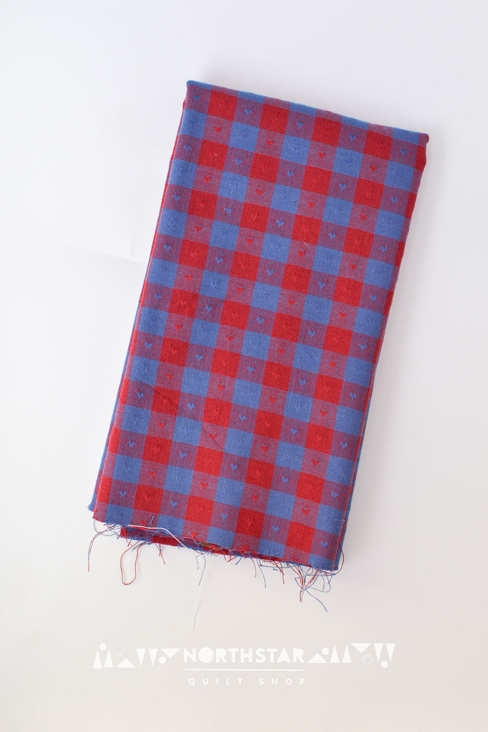 Royal Gingham Hearts | Fableism Supply Co Woven Cotton Quilting Yardage 55" Wide