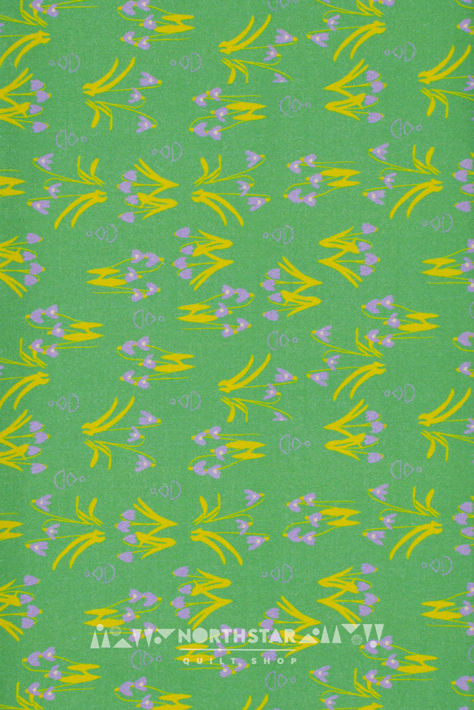 Snowdrops on Fern Green | Wax and Wane Studio Quilting Cotton Yardage