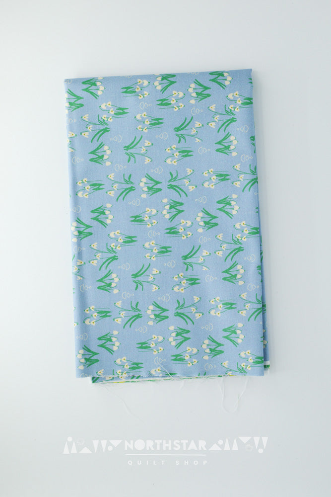 Snowdrops on Sky Blue | Wax and Wane Studio Quilting Cotton Yardage